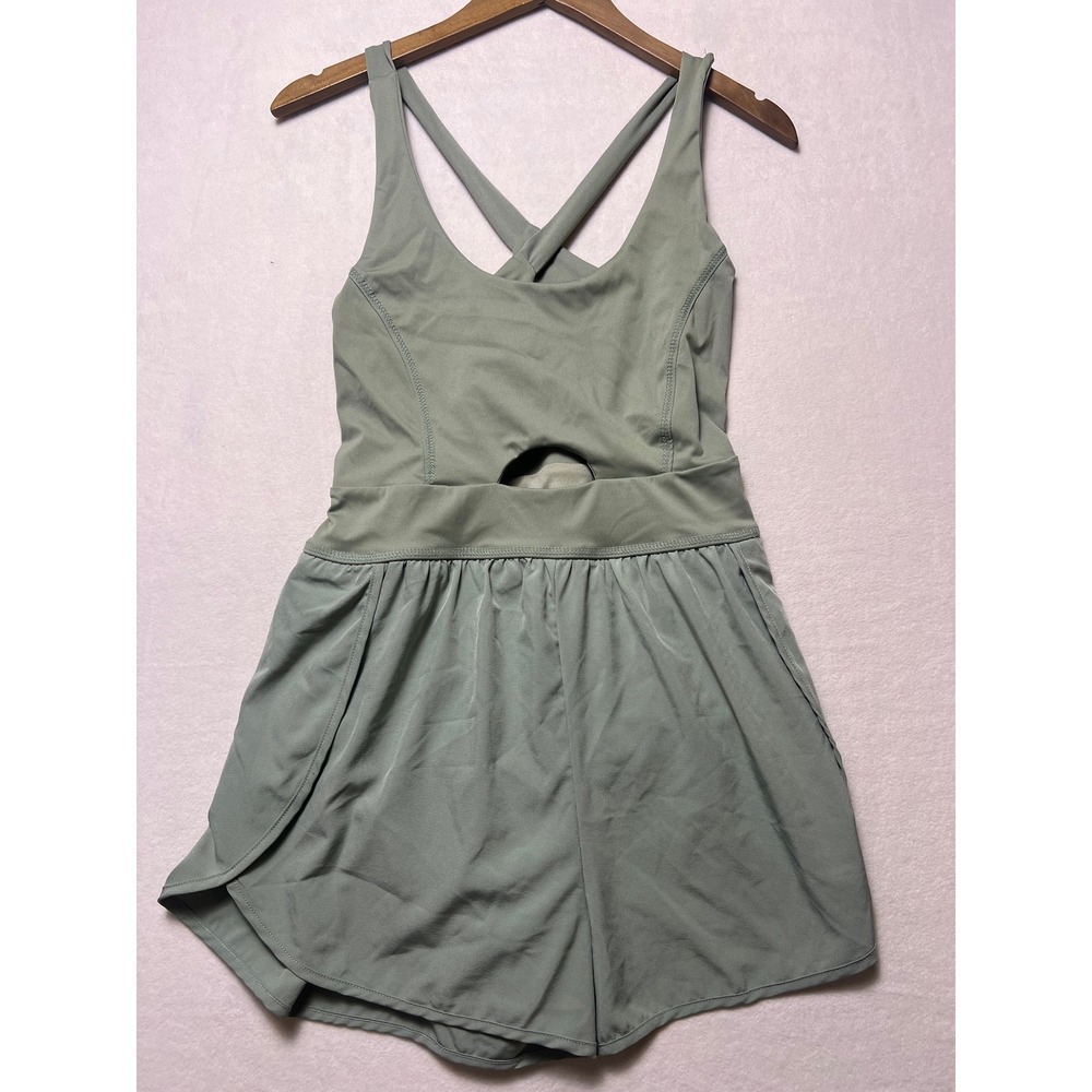 Athletic Romper Sm Activewear Gorpcore Sage Green Cutout Crossback Athleisure